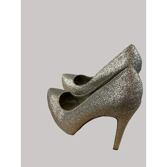 Guess Women's Silver Glitter High Stiletto Heels Size 6M - Picture 3 of 12